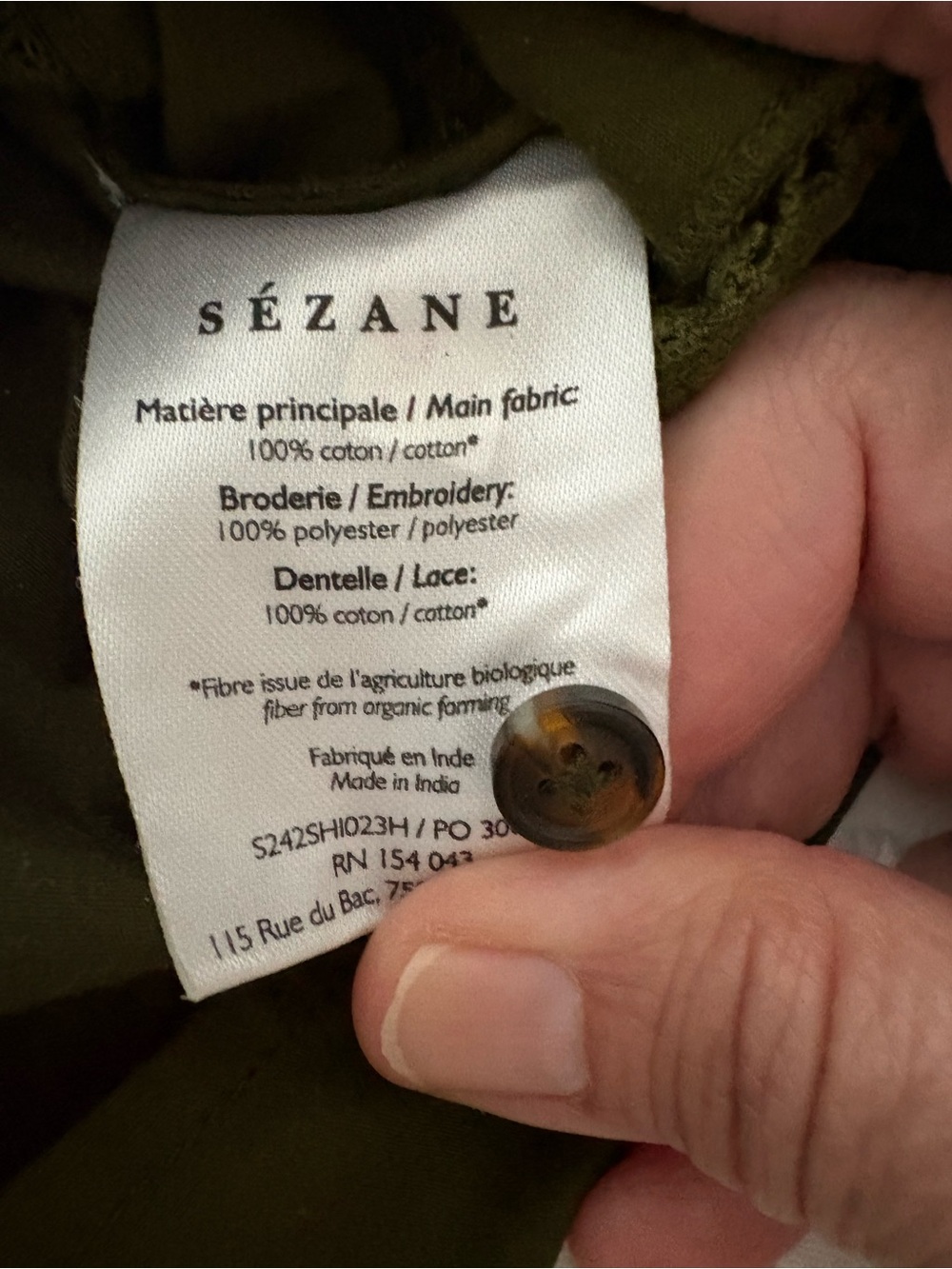 Sezane Lou Top in Perfect Green Embroidered Size 36 (4) - Picture 8 of 10